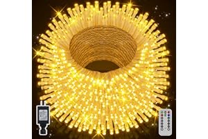 shineshine Christmas Lights 295FT/900LED, Waterproof Outdoor String Lights with Remote and Timer, 8 Modes Dimmable Fairy Lights for Indoor Outside House (Warm White)