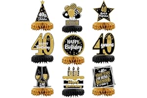 ALLFUN 9 Pieces 40th Birthday Table Decorations 40th Birthday Centerpieces for Tables 40th Birthday Decorations for Men and Women (40th)