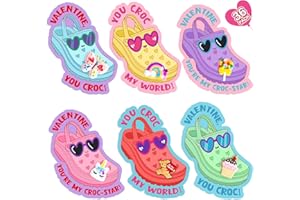 ORIENTAL CHERRY Valentines Day Cards for Kids School - Valentines Gifts for Kids - 36 Valentine Cards with Shoe Charms Bulk - Funny Valentine Exchange Card for Boys Girls Toddler Class Classroom Gift Party Favors