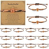 Ecation Sports Charm Bracelets Bulk with Inspirational Card for Sports Party Favor Team Player Gifts