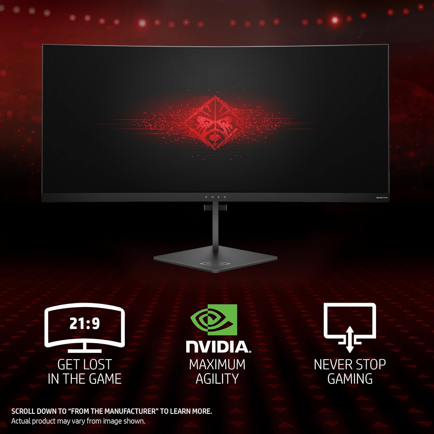אלקטרוניקה OMEN X by HP 35inch Ultra WQHD Curved Gaming Monitor with