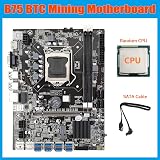 Xptieeck B75 ETH Mining Motherboard 8X PCIe LGA1155 DDR3 +CPU SATA Cable view 2