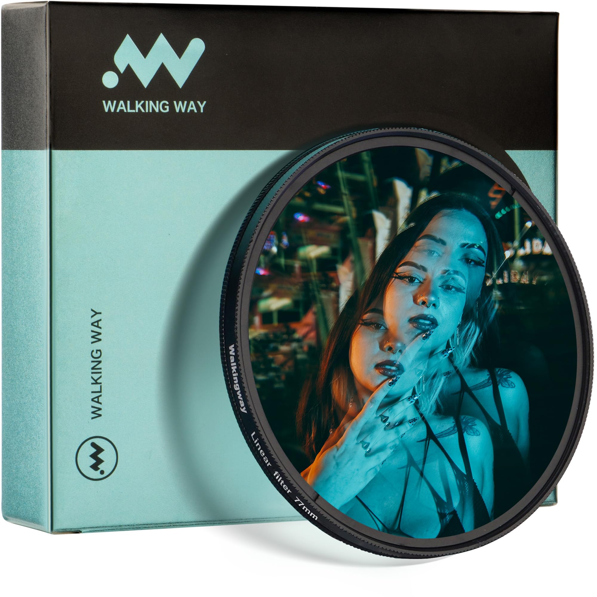 WalkingWay Linear Prism Filter 72mm for Creative Photography with Foreground Blur and Repetitive Image Effects
