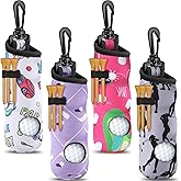 4 Pieces Golf Tee Holder Golf Ball Carry Bag Pouch Ball Holder Keychain Belt Clip Gifts Accessories