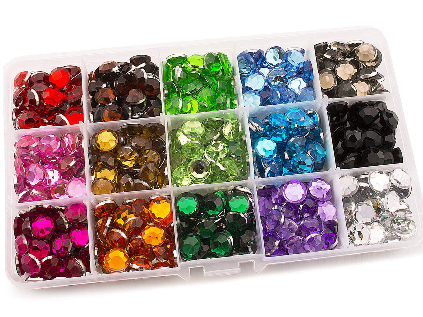 Summer-Ray 10mm Assorted Colour Rhinestones in Storage Box Value Pack
