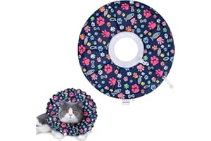 FAYOGOO Cat Cone Collar Soft - Adjustable Cat Recovery Collar After Surgery - Waterproof Soft Cone for Cats to Stop Licking