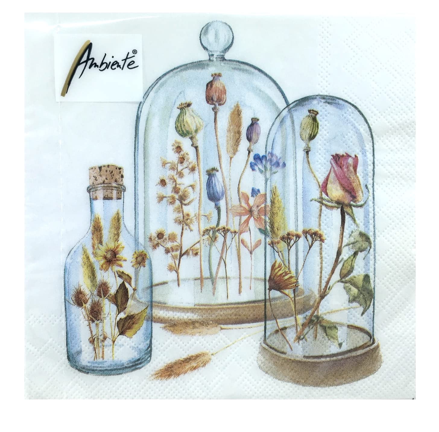 Paper Napkins Lunch Festival Party Approx. 33 x 33 cm Every Day Any Occasion Summer Floral Pot Pourri Bell Jars