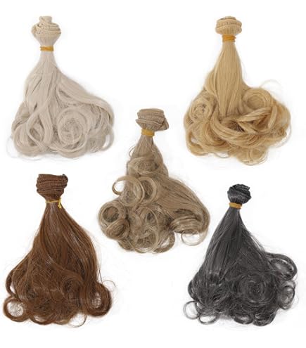 Acheter Perruques De Poupée Bouclées De Couleur Naturelle De 20CM D'épaisseur, Pour Cheveux De Poupée DIY 1/3 1/4 1/6 BJD