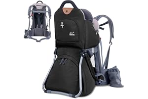 Wipha Baby Backpack Carrier, Toddler Carrier with Canopy, Adjustable and Safe Hiking Backpack for Baby(Creeper III-Black)