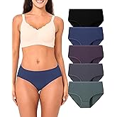 BAMBOO COOL Womens Underwear Breathable Moisture-Wicking Briefs Hipster Ladies Panties, 5-Pack
