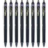 PILOT FriXion Synergy Clicker Erasable Gel Ink Pens, 0.5mm, Black, 8-Pack | Refillable, retractable gel ink pens, extra fine point 0.5 mm for clean writing, erasable gel pens for notes and planners