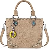 Montana West Mini Tote Bag Embossed Collection Western Floral Tooled Handbag
