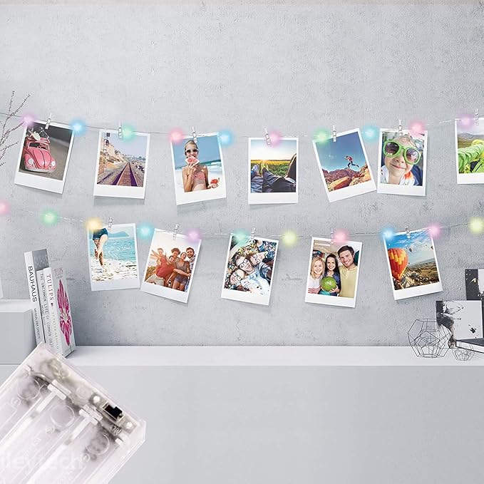 Citra Photo Clip String Lights, 10 Photo Clips 1M Battery Operated LED Clip Lights, Multi Colour Starry Light for Hanging Photos, Cards and Artworks