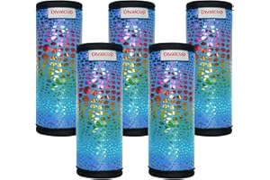 DIVALCUP Neoprene Luggage Handle Wrap, 5 Pack Trolley Case Grip Suitcase Identifier Protective Cover, Colorful Blue