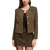 M.Infisavo 2026 Women Cropped Tweed Blazer Woolen Boucle Jackets Spring Fall Winter Elegant Business Casual Outfits
