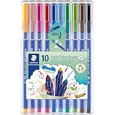 STAEDTLER 323 Triplus Colour Fibre-Tip Pens, 1.0 mm, Assorted Colours, Pack of 10