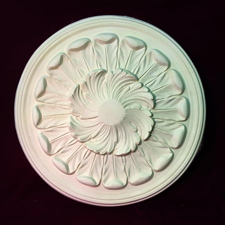 Date Leaf Plaster Ceiling Rose 500mm Handmade Amazon Co Uk Diy