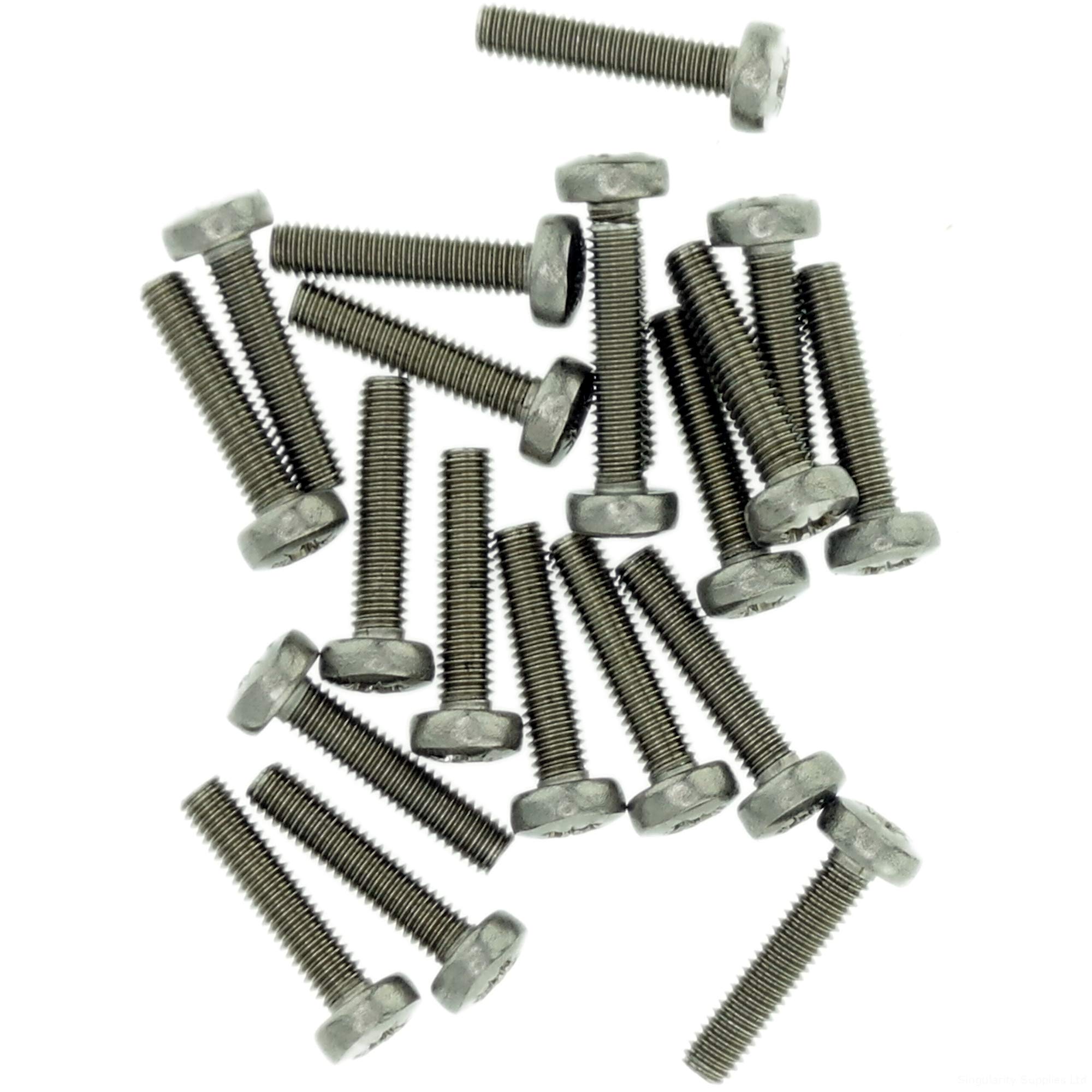 M2 (2mm x 12mm) Pozi Pan Machine Screw (Bolt) - Stainless Steel (A2) (Pack of 20)