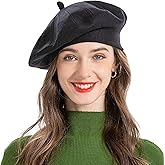 ZLYC French Beret hat, Reversible Solid Color Knit Warm Beret Cap for Womens Girls