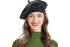 ZLYC French Beret hat, Reversible Solid Color Knit Warm Beret Cap for Womens Girls