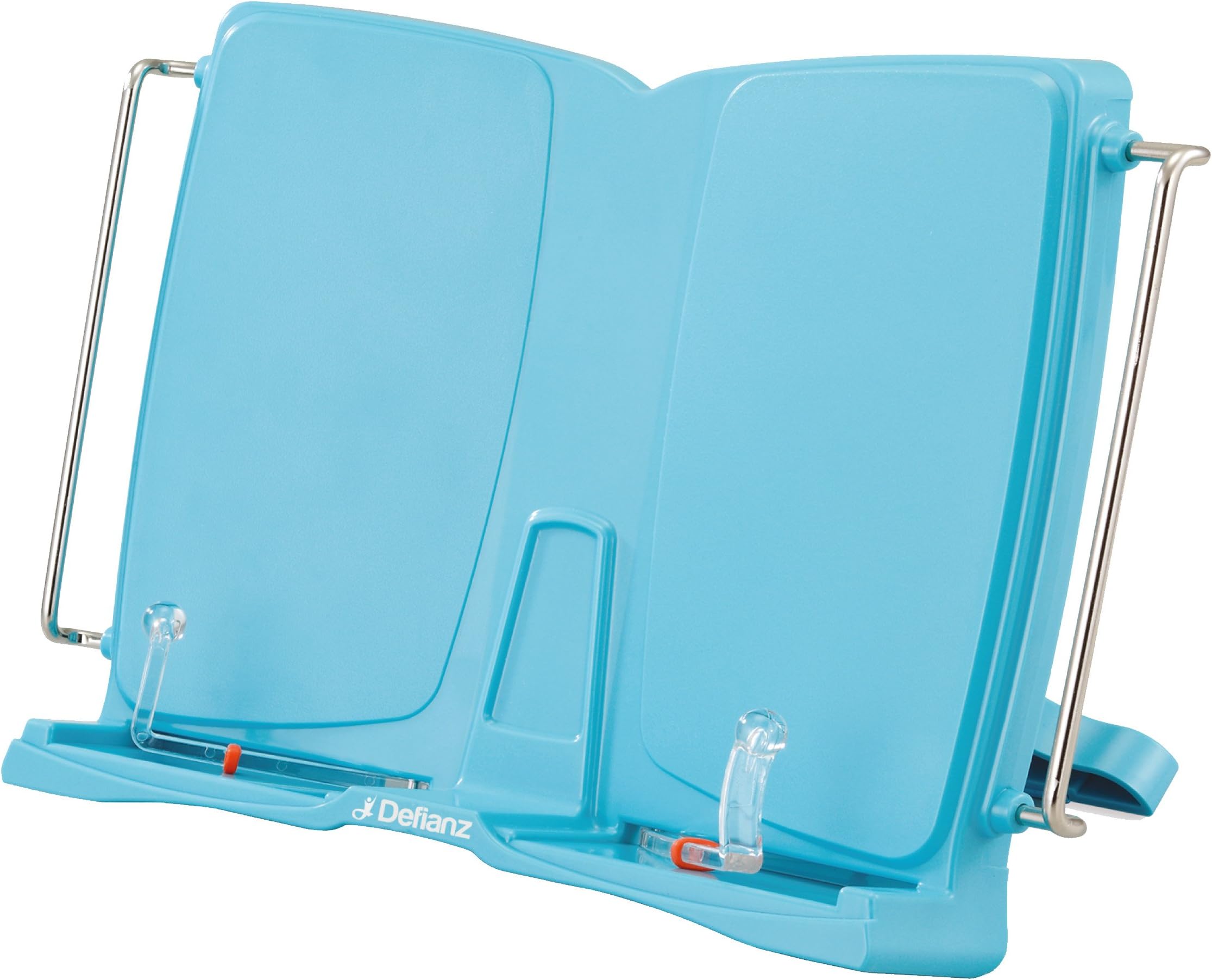 Defianz Book Stand Pro - Made of Plastic | Color - Blue | Hands Free Lightweight Adjustable Height Angle Portable Ergonomic Book & Tablet Holder