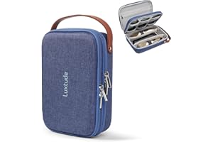 Luxtude Hair Clipper Case Travel, Portable Barber Cases, Hard Barbers Bags for Clippers and Supplies, Sturdy Trimmer Bag, Barbers Accessories for Wahl/Hatteker/Oneisal/Andis Grooming (Case Only, Blue)