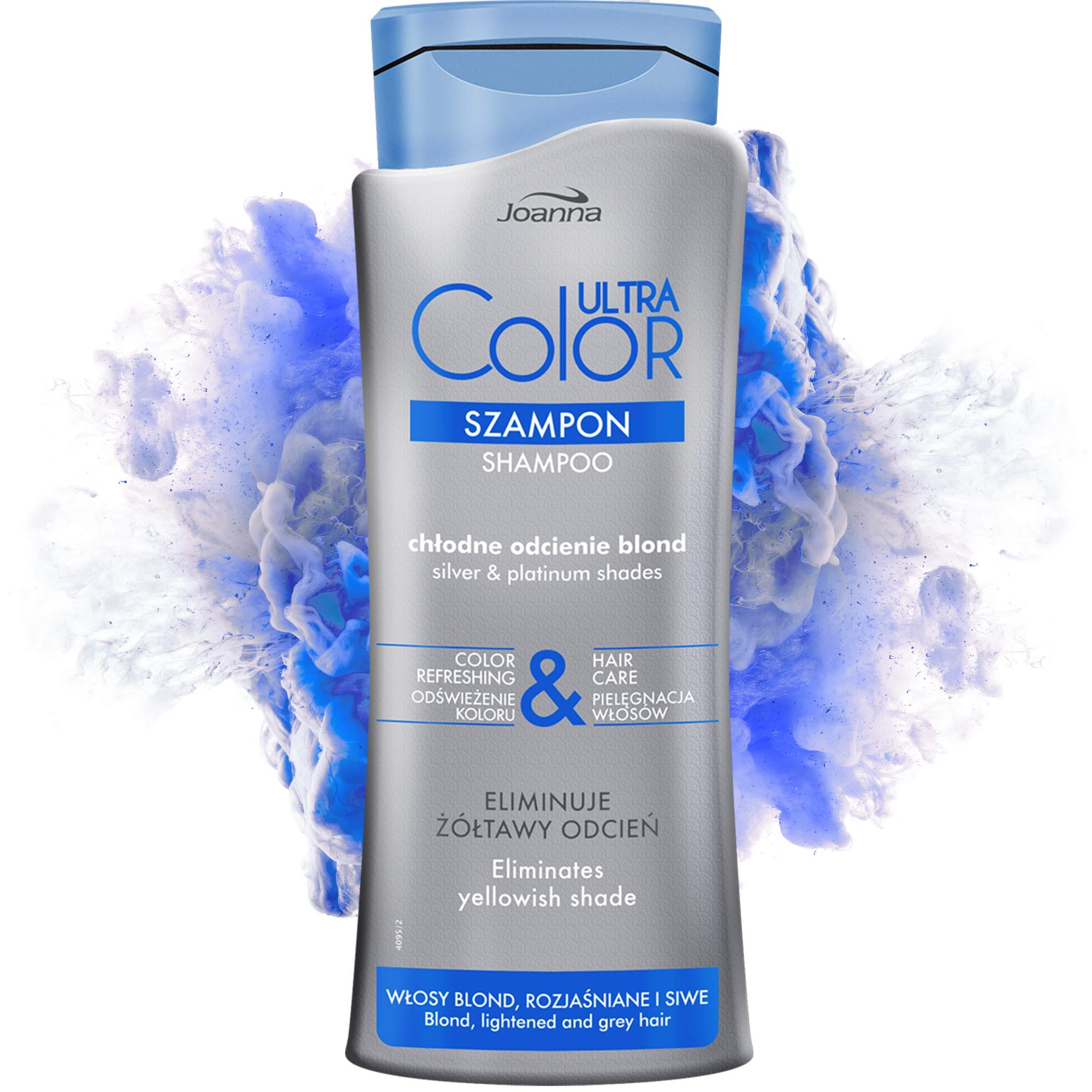 Joanna Ultra Color - Shampoo For Silver & Platinum Shades - Strengthening Revitalising Hair Shampoo - Colour Refreshing & Hair Care - Neutralises The Yellowish Tint - Restores Full Shine - 400 ml — image 1