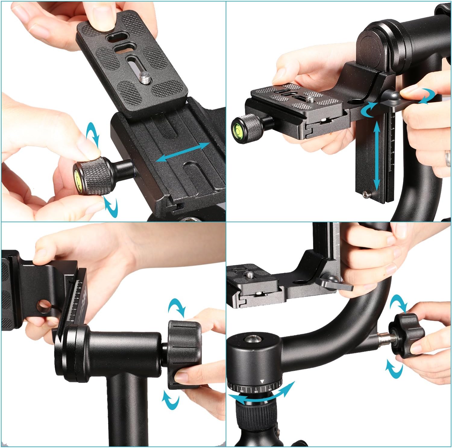 Neewer Professional Heavy Duty Metal 360 Degree Panoramic Gimbal Tripod Head with Arca-Swiss Standard 1/4'' Quick Release Plate and Bubble Level for Digital SLR Cameras up to 30lbs/13.6 kg : Camera & Photo