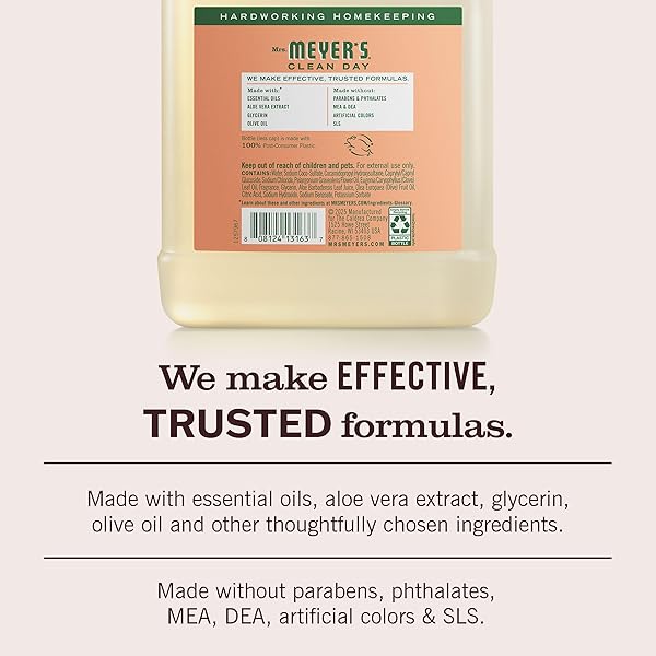 MRS. MEYER’S CLEAN DAY HAND SOAP REFILL, GERANIUM SCENT, 33 FL OZ BOTTLE