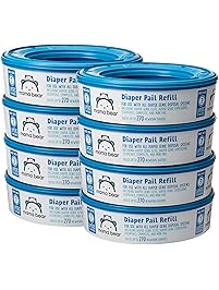 Amazon Brand - Mama Bear Diaper Pail Refills for Diaper Genie Pails, 270 Count (Pack of 8)