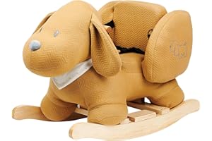 Nattou Rocking Horse Animal for Children, Dog Charlie, 10-36 Months, 65 x 35 x 46 cm, Grey, 388115