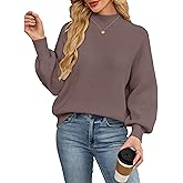 Libsorge Womens Oversized Cute Checkered Sweater Fall 2025 Trendy Preppy Chunky Knit Mock Neck Long Sleeve Pullover Sweaters