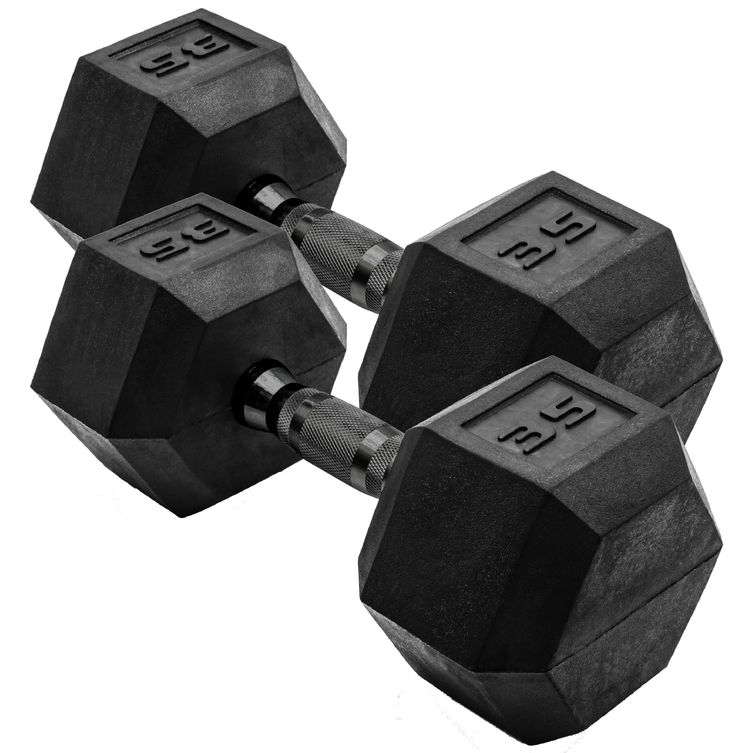 Cap Barbell 100LB Hex Dumbbell Set With Rubber Grip Handle - View #2