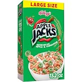 Apple Jacks Cold Breakfast Cereal, 8 Vitamins and Minerals, Kids Snacks, Large Size, Original, 13.2oz Box (1 Box)