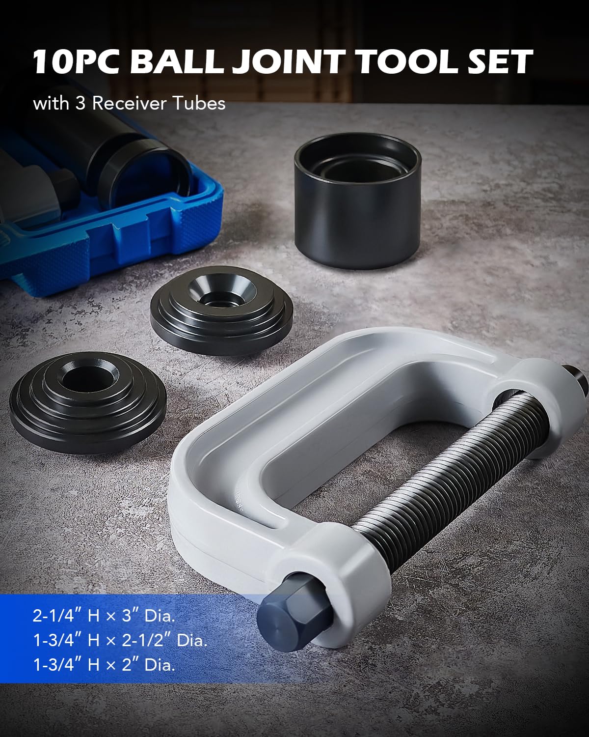 OMT Heavy Duty Ball Joint Press & U Joint Removal Tool Kit with 4x4