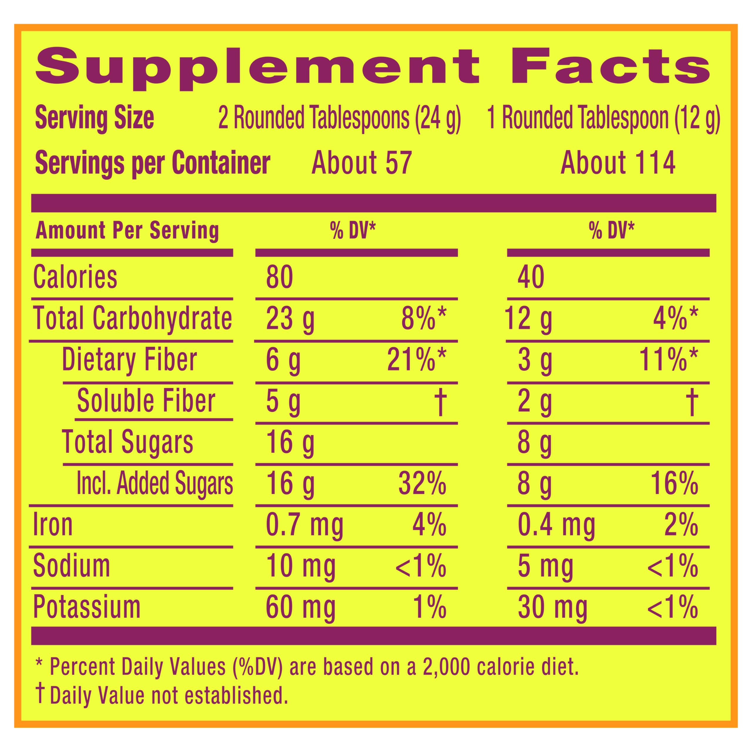 Metamucil 4-in-1 Psyllium Husk Fiber Supplement, Real Sugar, 114 tablespoons, Orange Flavored, Daily Fiber Powder for Digestive Health, made with Plant-Based Psyllium Husk Fiber