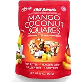 180 Snacks, Mango Coconut Squared, with Almonds, Cashews, Pumpkin Seeds
