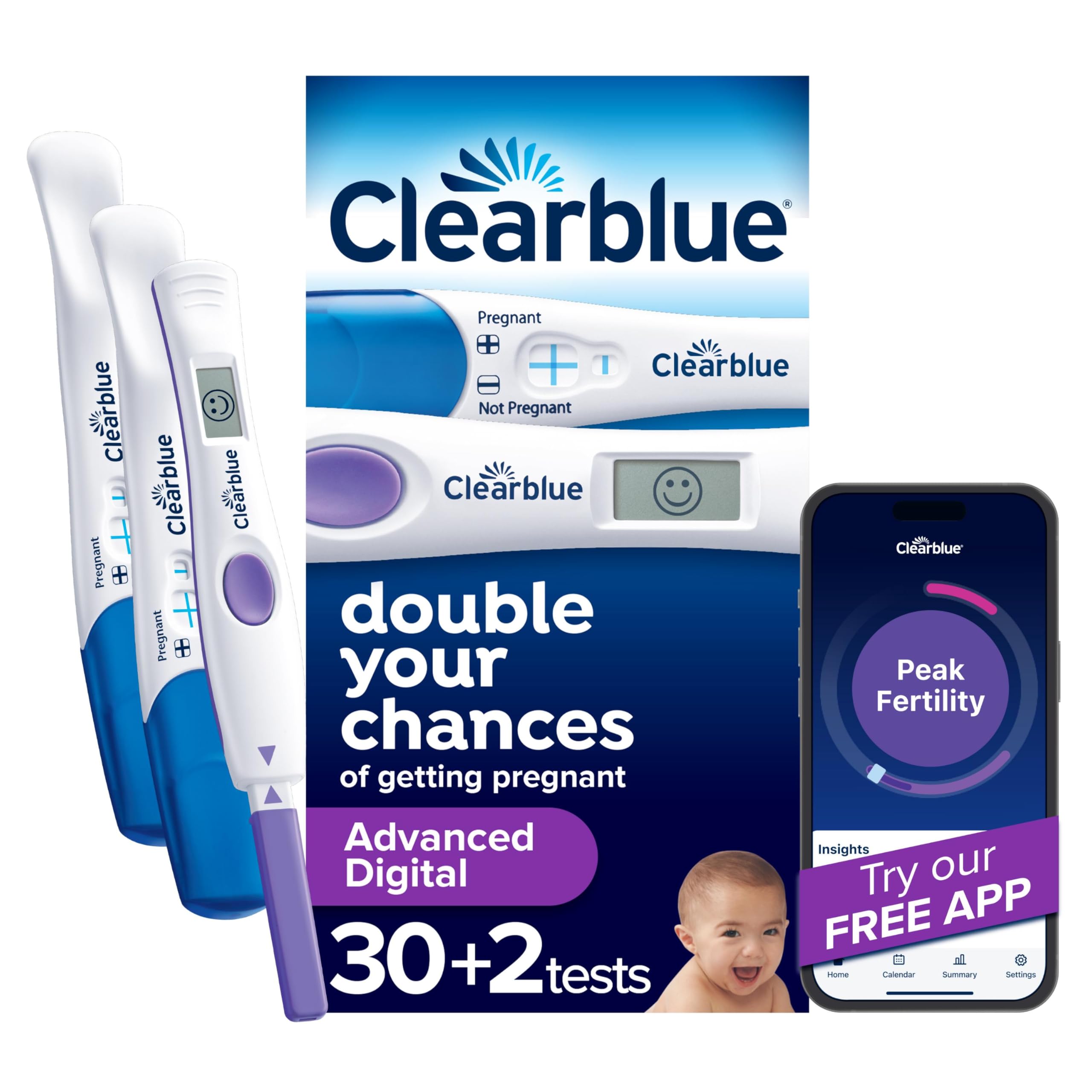 Photo 1 of Clearblue Advanced Digital Ovulation Test Kit, 32 Ct