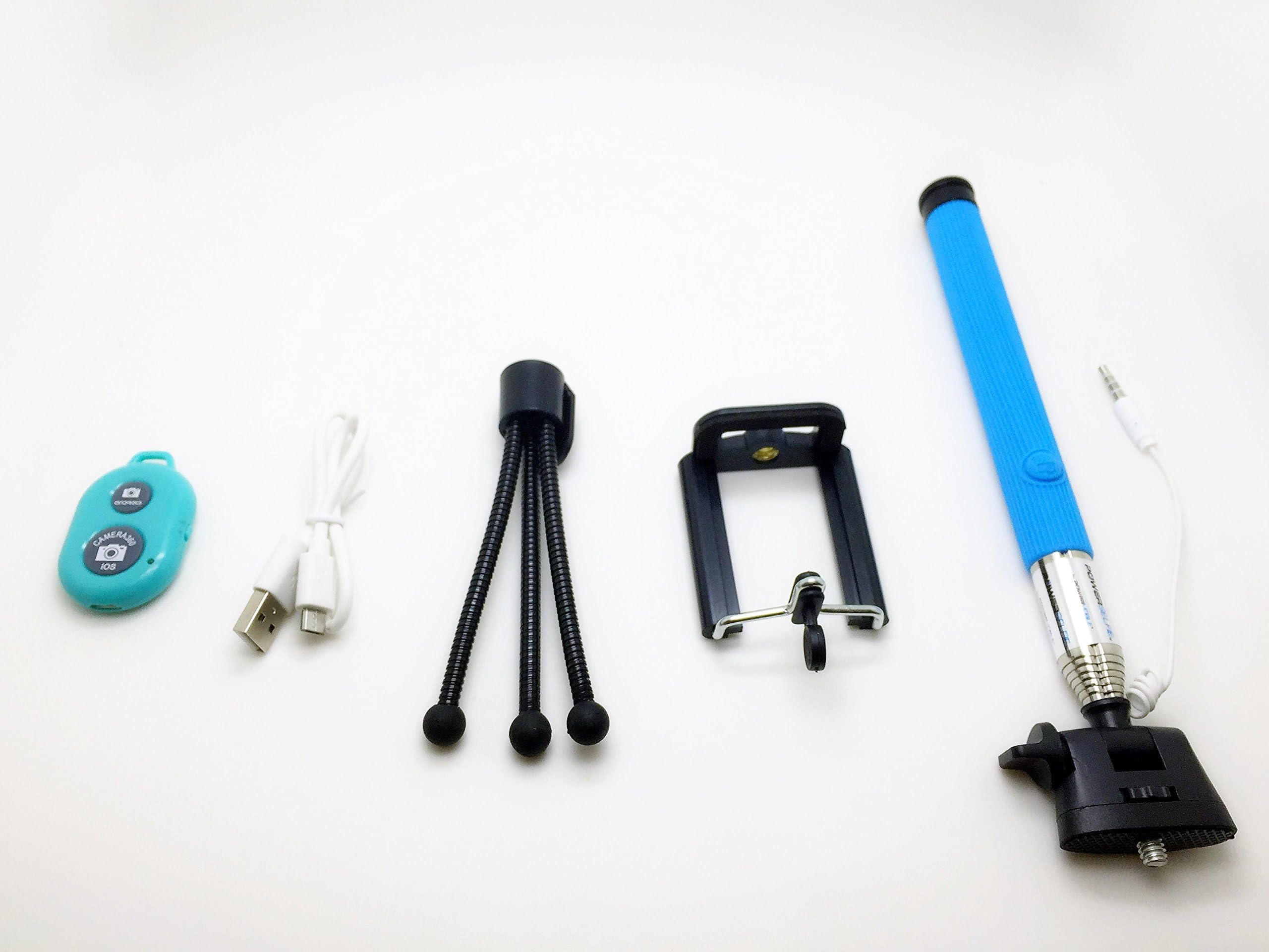 *BEST VALUE* PowerSelfie™ 3-In-1 Selfie Stick With Wireless Rechargeable Bluetooth Remote, Tripod And Adjustable Phone Holder (PowerSelfie™ with Bluetooth Remote and Tripod Bonus)