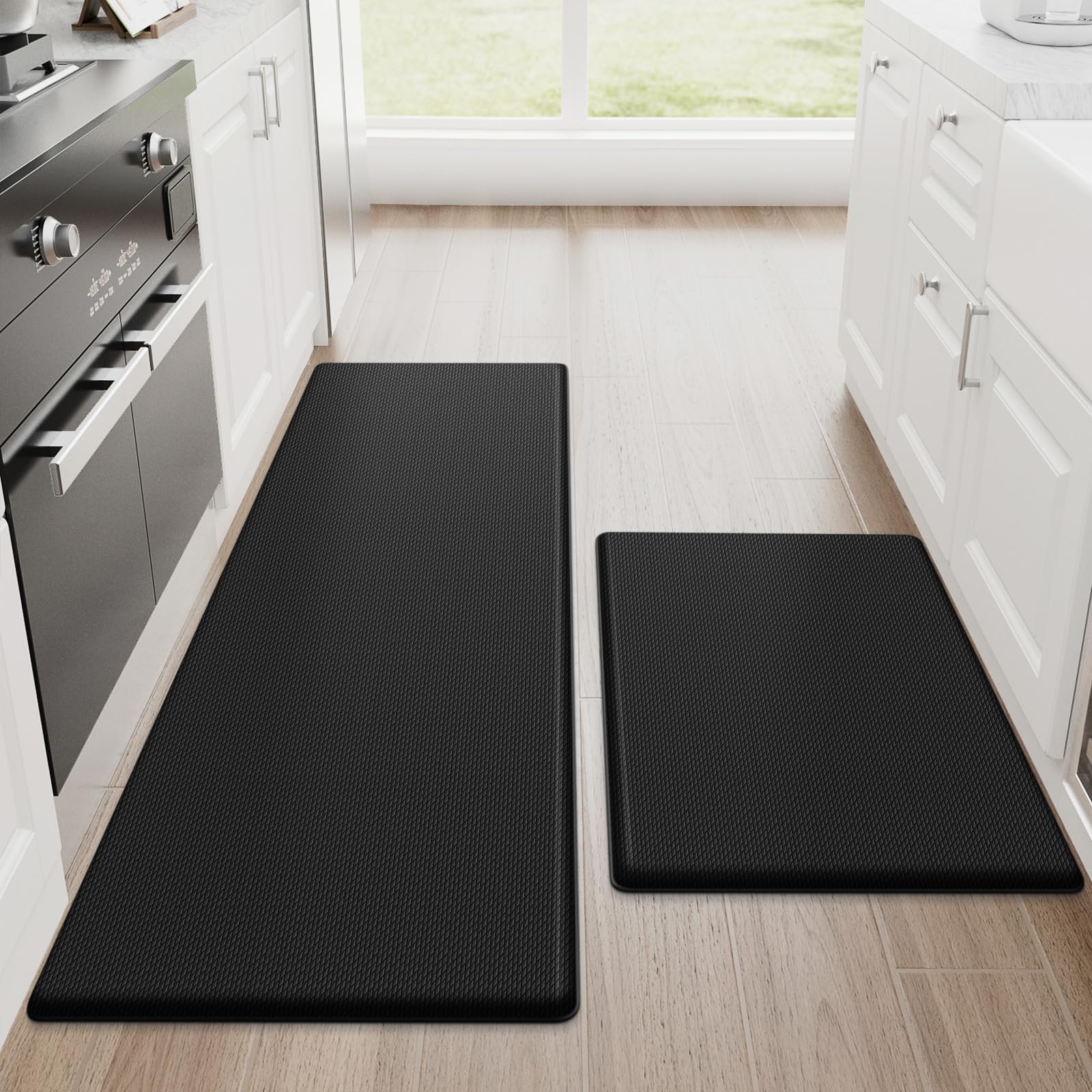 StepRite Kitchen Mats, 2PCS Kitchen Rugs, Cushioned