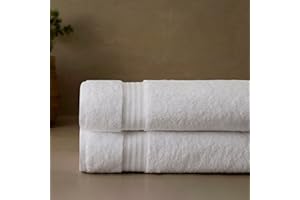 Fabdreams 100% Organic Cotton Bath Sheet Set of 2 700 GSM Oversized Towels Ultra Soft Plush Absorbent Durable Skin-Friendly Spa Hotel Premium Comfort Large 36 x 70 in White