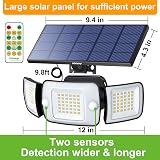 Intelamp Solar Security Flood Lights Outdoor Motion Sensor with Remote, 2 Pack view 7