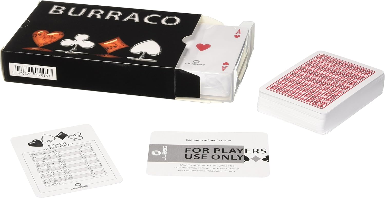 JUEGO Burraco Display I 2 Mazzi Da 54 + 2 Carte Originali Burraco I 100 Plastica I Carte Da JUEGO Burraco Display I 2 Mazzi Da 54 + 2 Carte Originali Burraco I 100 Plastica I Carte Da