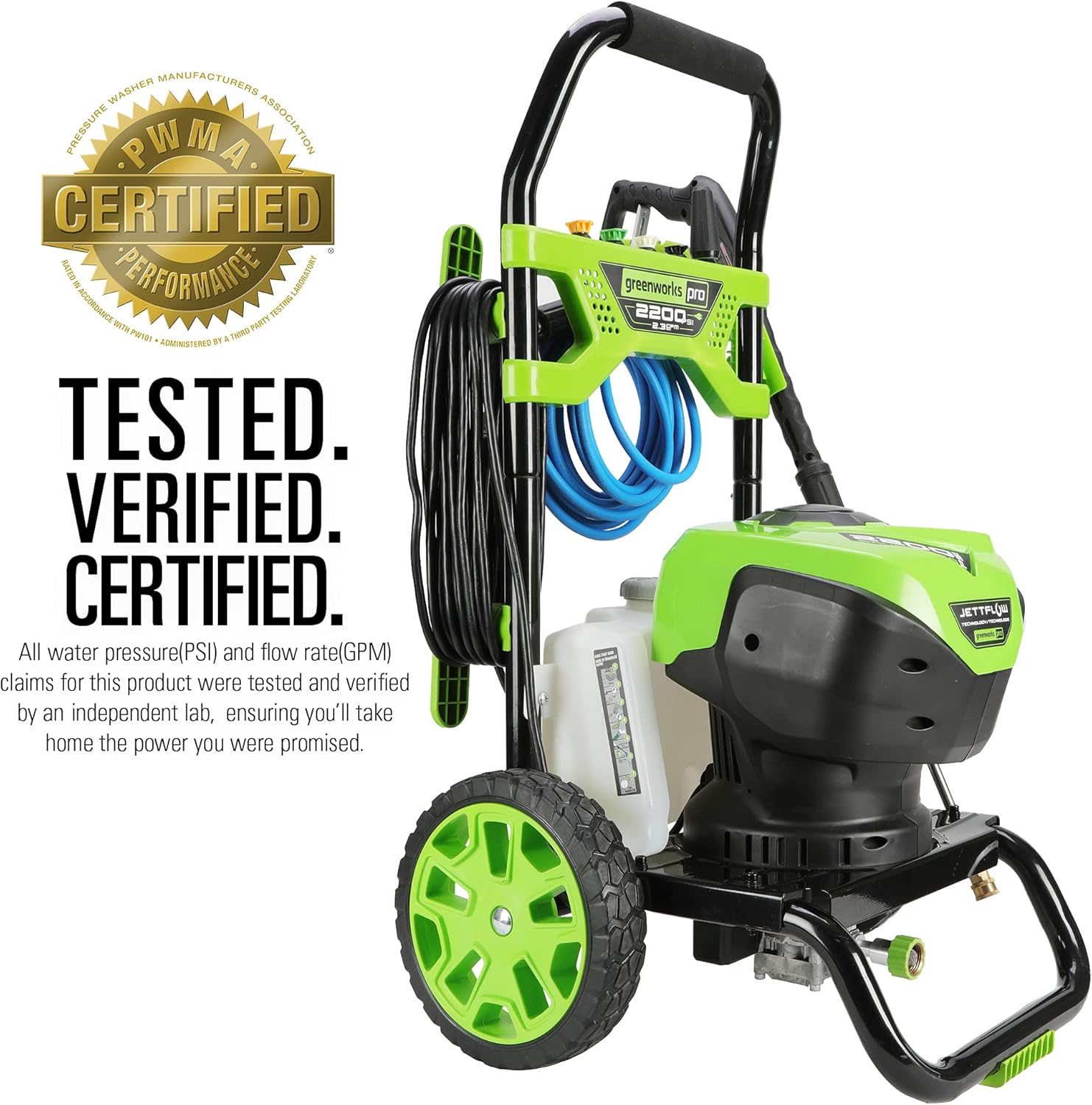 Greenworks GPW2200 2200 PSI 2.3 GPM Electric Pressure Washer: Garden & Outdoor