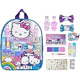 Hello Kitty and Friends Makeup Filled Backpack Set with 12 Pieces, Including Lip Gloss, Nail Polish, Nail Stones and Other Accessories, Ages 3+ for Parties, Sleepovers and Makeovers by Townley Girl
