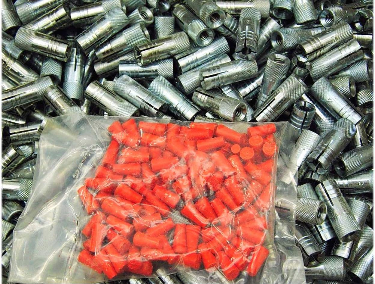 New (LOT of 100 PCs) Ramset Red Head 1/4-20 x 1-1/8 Expansion Pin Anchors Flush Set #MO1419-P Warranity by Pr-Mch