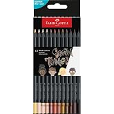 Faber-Castell Black Edition Skin Tone Colored Pencils, 12 Count