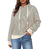 KIRUNDO Sweatshirt For Women Casual Loose Striped Long Sleeve Drawstring Hoodie Pullover Hooded Tops Fashion Clothing