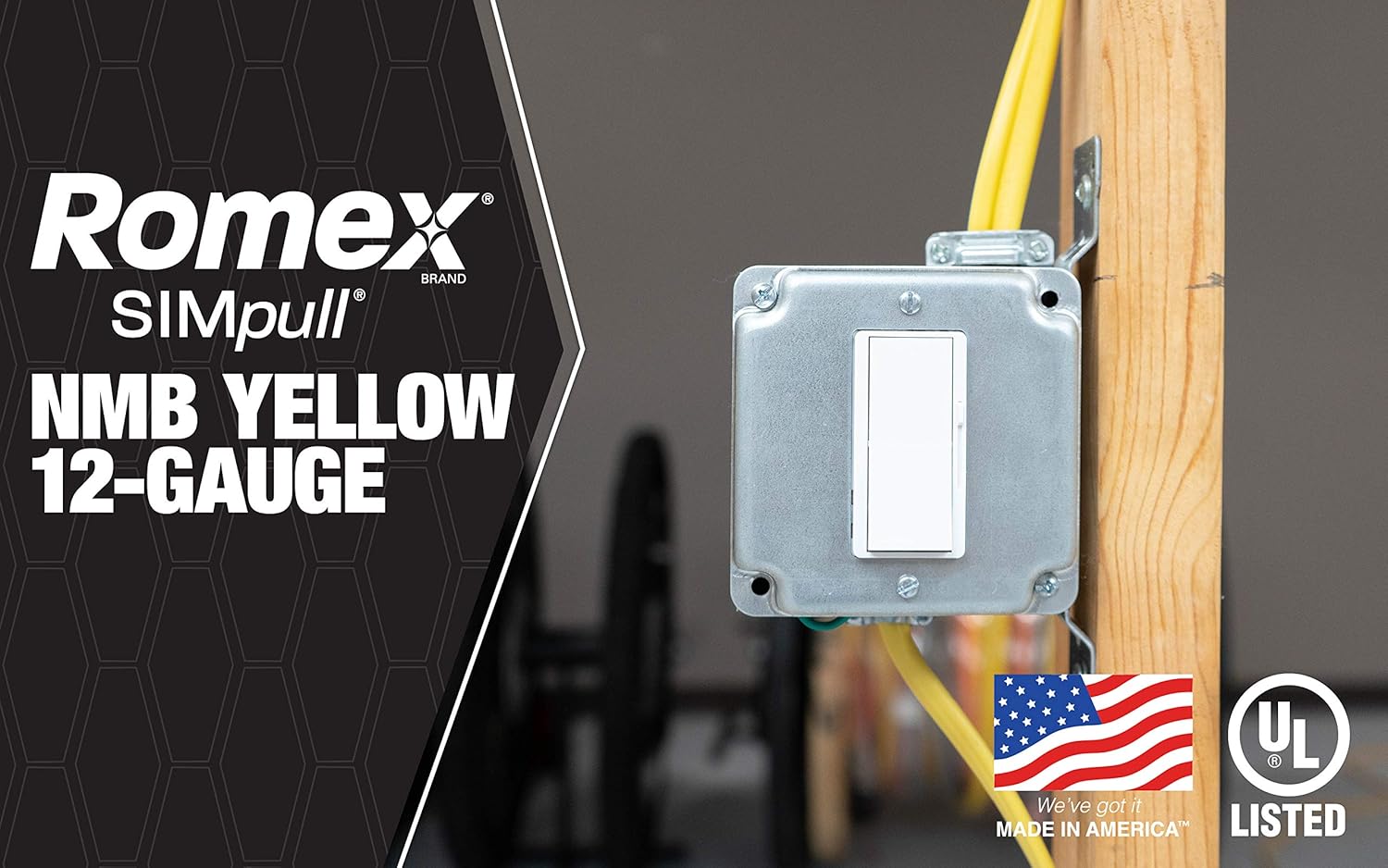 Southwire 28828228 100' 12/2 with ground Romex brand SIMpull residential indoor electricial wire type NM-B, Yellow - Electrical Wires - 