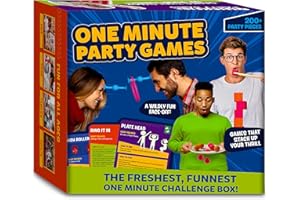 GOUDA GAMES One Minute Party Games - 200+ Pieces, Fast-Paced & Hilarious Group Games for Kids, Teens & Adults, Fun for Game Nights, Birthdays, Family Gatherings, Indoor or Outdoor Play